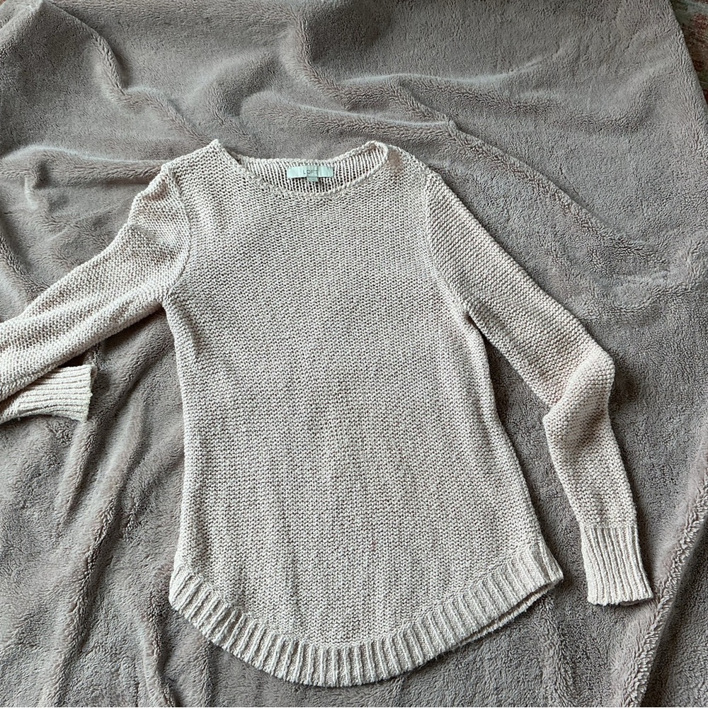 LOFT Light Pink Crew Neck Sweater